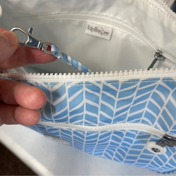 KIPLING Sally Crossbody Bag in Chevron Blue Pool Print - Picture 7 of 11